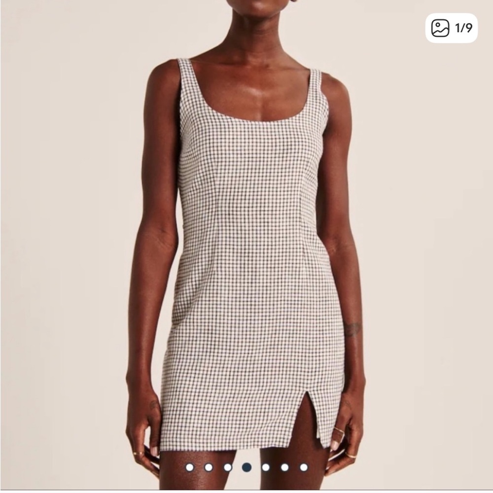 Abercrombie & Fitch Black and White Checkered Mini Dress
